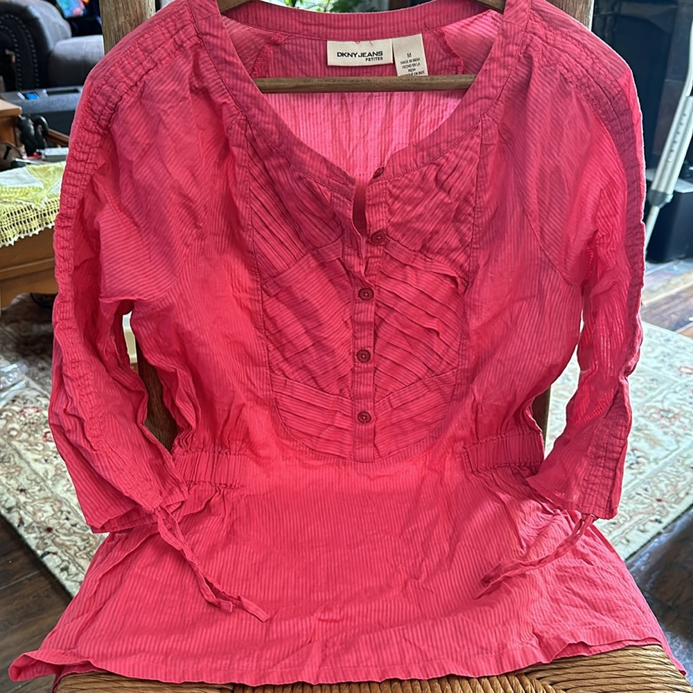 DKNY JEANS PETITES PINK BLOUSE